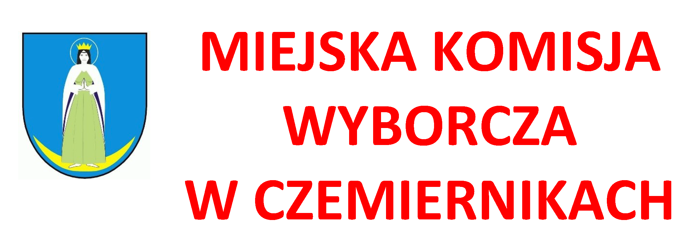 Logo z napisem Miejska Komisja Wyborcza w Czemiernikach, umieszczono herb gminy Czemierniki