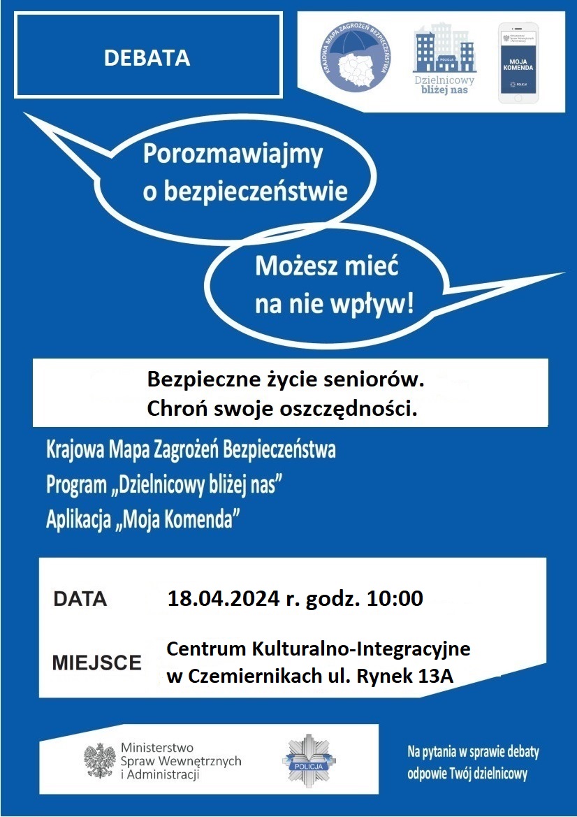 plakat odnośnie debaty KPP Radzyń Podlaski